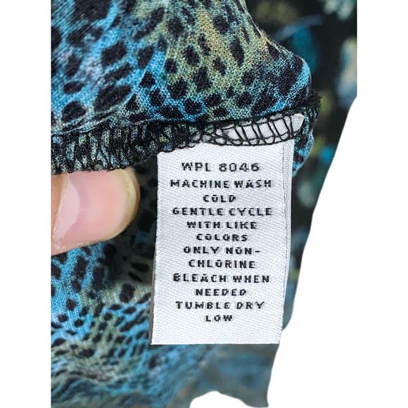 Style & Co Blouse Top Womens S Whimsigoth Dark Forest Fairy Artsy Boho Ruffles - Picture 8 of 8